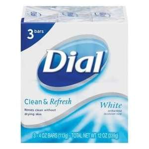  Dial Clean & Refresh Deodorant Bar Soap White 3x4oz 