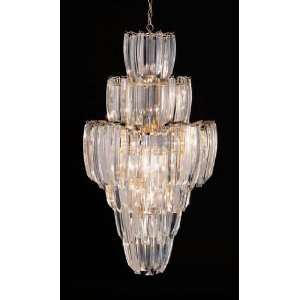  Brass Curved Optic Acrylic 24 17 Light Chandelier from the Curved Opt