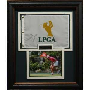  Paula Creamer Autographed LPGA Golf Flag Framed Display 