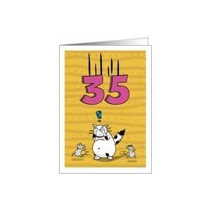 Happy Birthday to 35 Year Old   Number 35 falls on cat while mice run 