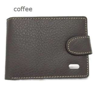 Mens Black Real Genuine Leather Bifold Clutch Wallet Coin Purse Dollar 