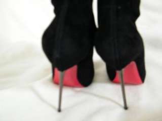CHRISTIAN LOUBOUTIN SHOES BOOTS BLACK suede SPIKE HEEL 35.5  