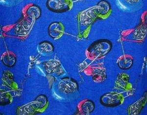 POLAR FLEECE MOTORCYCLES DOUBLE SIDE PRINT NEW 36BY 58  