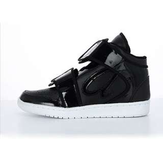 NEW Women HIGH TOP FASHION STRAP SNEAKERS Basketball Shoes BLACK, US 6 