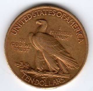 1908 $10 Indian Head Gold Eagle .4837oz Bullion AGW Lot 280  