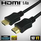 10 ft hdmi cable 1 4 high speed ethernet ps3 hdtv 1080p returns 