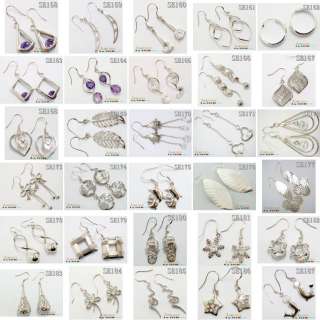 925 Sterling Silver genuine Dangle Earrings SE Mulit  