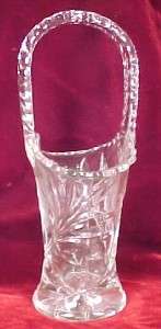 Vintage Elegant Glass FLOWER ETCHED GLASS BASKET Westmoreland