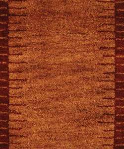 Hand knotted Gabeh Solo Caramel Wool Rug (4 x 6)  