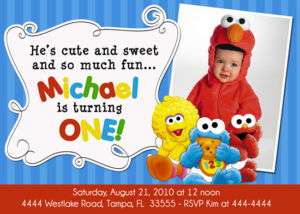 SESAME STREET BABY BABIES INVITATIONS FIRST UPRINT  