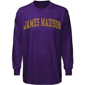 James Madison Dukes Purple Vertical Arch Long Sleeve T shirt
