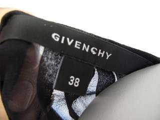 Givenchy Black Long Sleeve Sheer Ruffle V Neck Blouse 38  