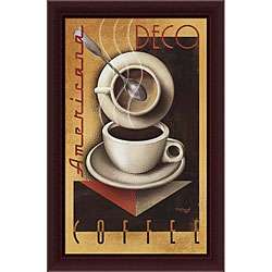 Michael L. Kungl Americana Deco Coffee Framed Canvas Art   