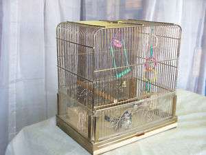 Antique RARE Metal Bird Cage Goebel Bird +Toys PACIFIC  