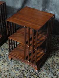 BEAUTIFUL PAIR OF REVOLVING BOOKCASES NIGHTSTANDS MAHOGANY WOW  