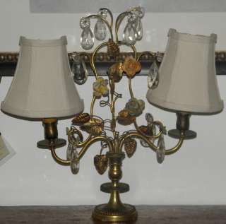 Pair Antique French Table Chandelier Girandoles Lamps  