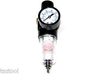 In line Air Compressor Water Filter With Regulator Water Trap 1/4 npt 