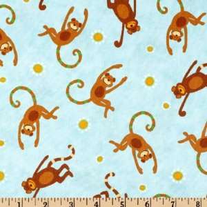 44 Wide Animal Party Quilt For Kids Monkeys Earth Fabric 