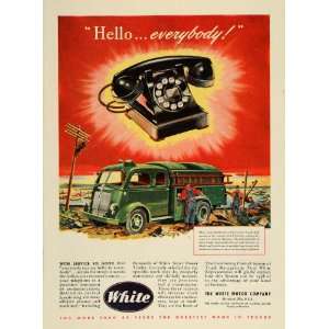 1947 Ad Green White Truck Telephone Line Repair Men 