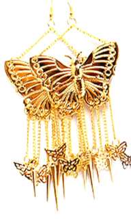 Basket Ball Wives Butterfly Dangle Mini Butterflies Spike Earrings * U 
