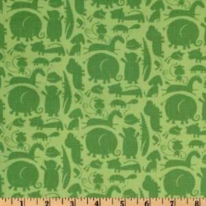  44 Wide Oh Boy Animal Silhouette Green Fabric By The 