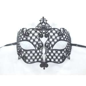 Black Glitter Metallo Sonza Laser Cut Metal Venetian Masquerade Mask