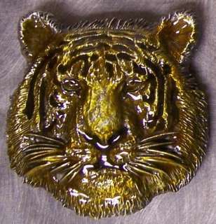 Pewter Belt Buckle animal Tiger Head brass tone NEW  