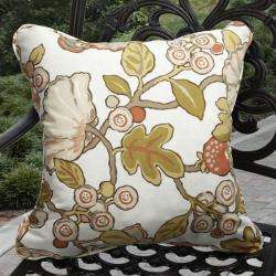 Kate Outdoor Cream Floral Pillows (Set of 2)  