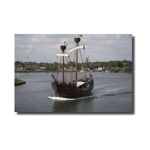  Old Ship On Trave River Lubeck Germany Giclee Print