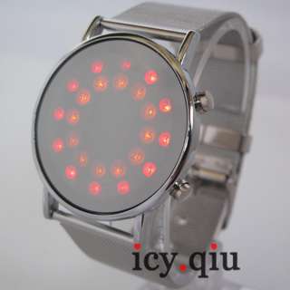 Circle red LED Dial Digital Watch / New Sport jelly Gift Idea for Men 