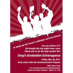   Hassle   Maroon & Black Graduation Invitations