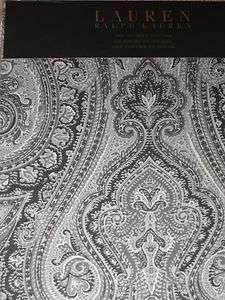 Ralph Lauren Black Gray White PAISLEY Shower Curtain NEW Fabric  
