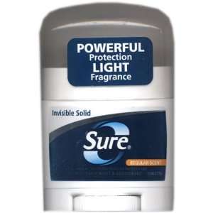 Sure Invisible Solid Anti Perspirant Deodorant, Regular Scent 0.5 oz 