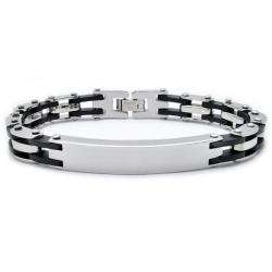 Stainless Steel and Rubber Bike Chain ID Bracelet  