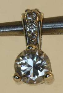 14k white gold GIA .47cttw diamond pendant .8g VS1 H vintage estate 