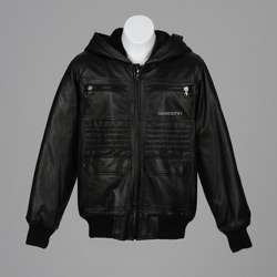 Sean John Big Boys Faux Leather Hooded Jacket  