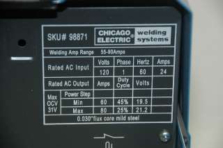 Chicago Electric 98871 Welding System 90 Amp Flux Wire Welder  