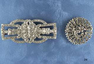 Sterling Silver Vintage Marcasite Pins Brooches  