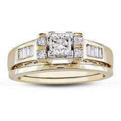 14k Yellow Gold 3/4ct TDW Diamond Bridal Ring Set (F G, SI1 SI2 