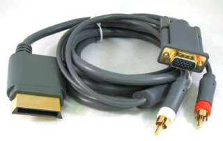 NEW VGA Video Composite AV 2 RCA Cable Cord for For Microsoft Xbox 360 