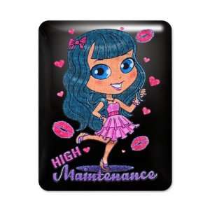  iPad Case Black High Maintenance Girl with Kisses 
