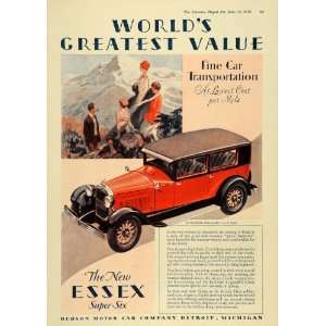  1928 Ad Vintage Essex Super Six 4 Door Sedan Hudson Car 