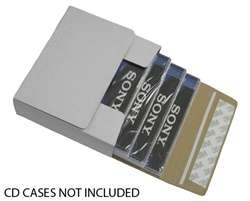 10 CD Cardboard Box Self Seal Mailers (Ship 1 4 CDs in Jewel Cases 