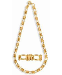 14k Yellow Gold Overlay 24 inch Oval Tie Chain  