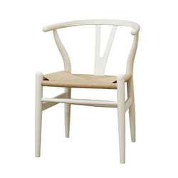 Wishbone Ivory Wood Y Chair  