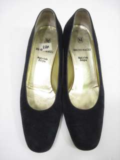  bruno magli black suede pumps heels in a size 8aa these well crafted