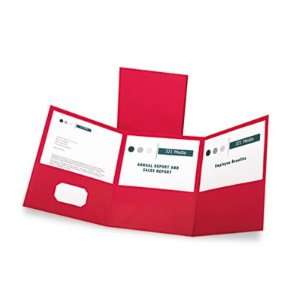 Oxford Paper Tri Fold Pocket Folders, Letter Size, Red, 20 
