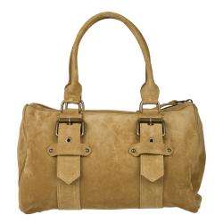 Longchamp Suede Khaki Duffel Bag  