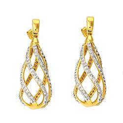 14k Yellow Gold 1ct TDW Diamond Dangle Earrings (H I, I1)   
