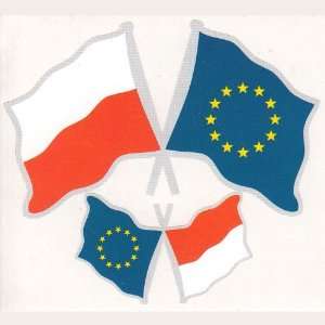  Polish European Flags Stickers, Set of 2 Patio, Lawn 